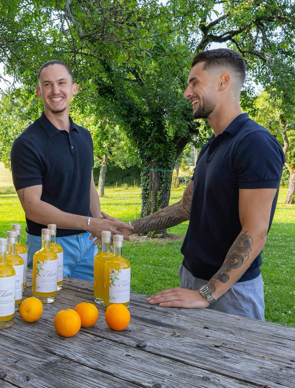 Matisse Huchon et Nathan Hubschi, fondateurs de H&H Spirits