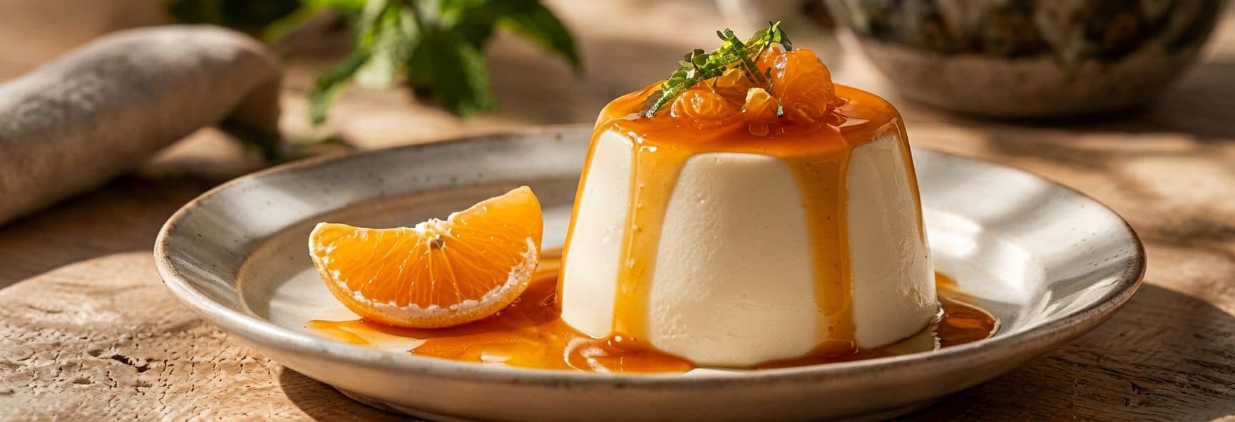 Panna cotta nappée d'Elisira et suprêmes de mandarine
